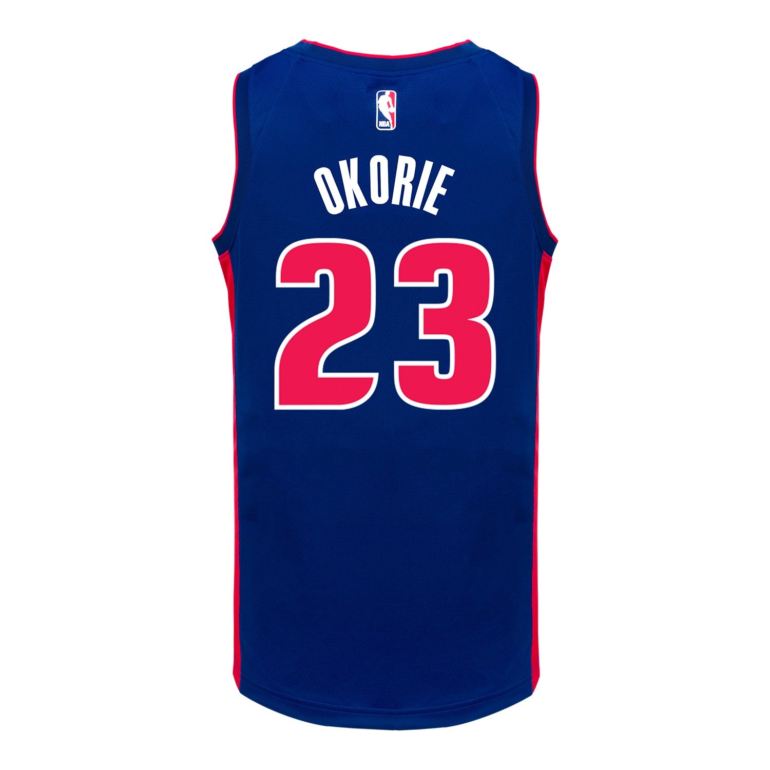  Detroit Pistons Ebuka Okorie Nike Icon Swingman Jersey In Blue - Back View