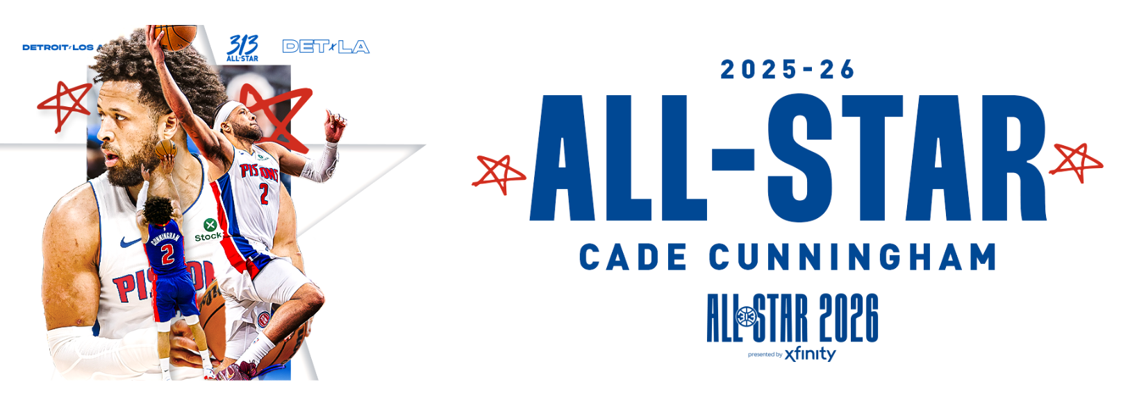 2025-26 All-Star event featuring Cade Cunningham with basketball players in the background.