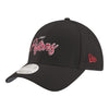 Ladies Detroit Pistons New Era 920 Metallic Script Hat in Black - Front Left View