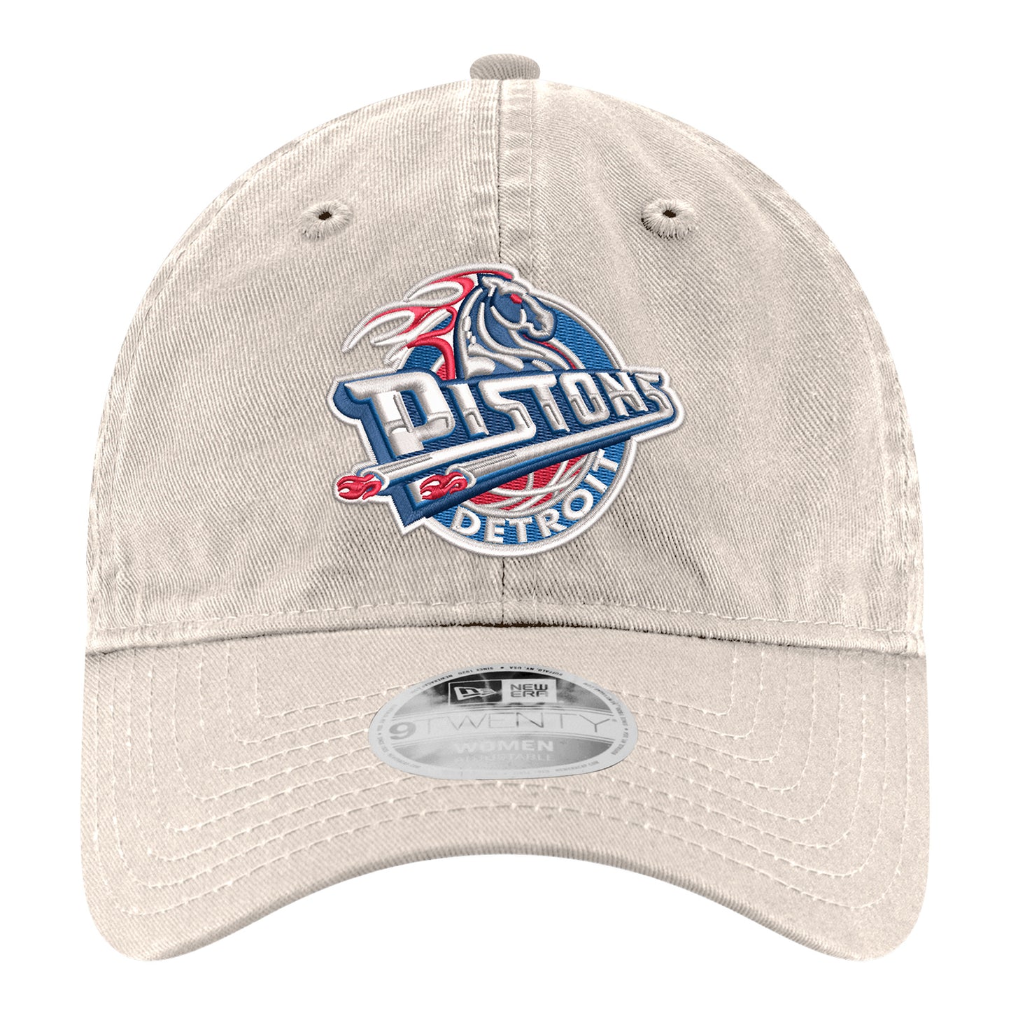 Ladies Detroit Pistons New Era Corduroy Retro 920 Hat in White - Front View
