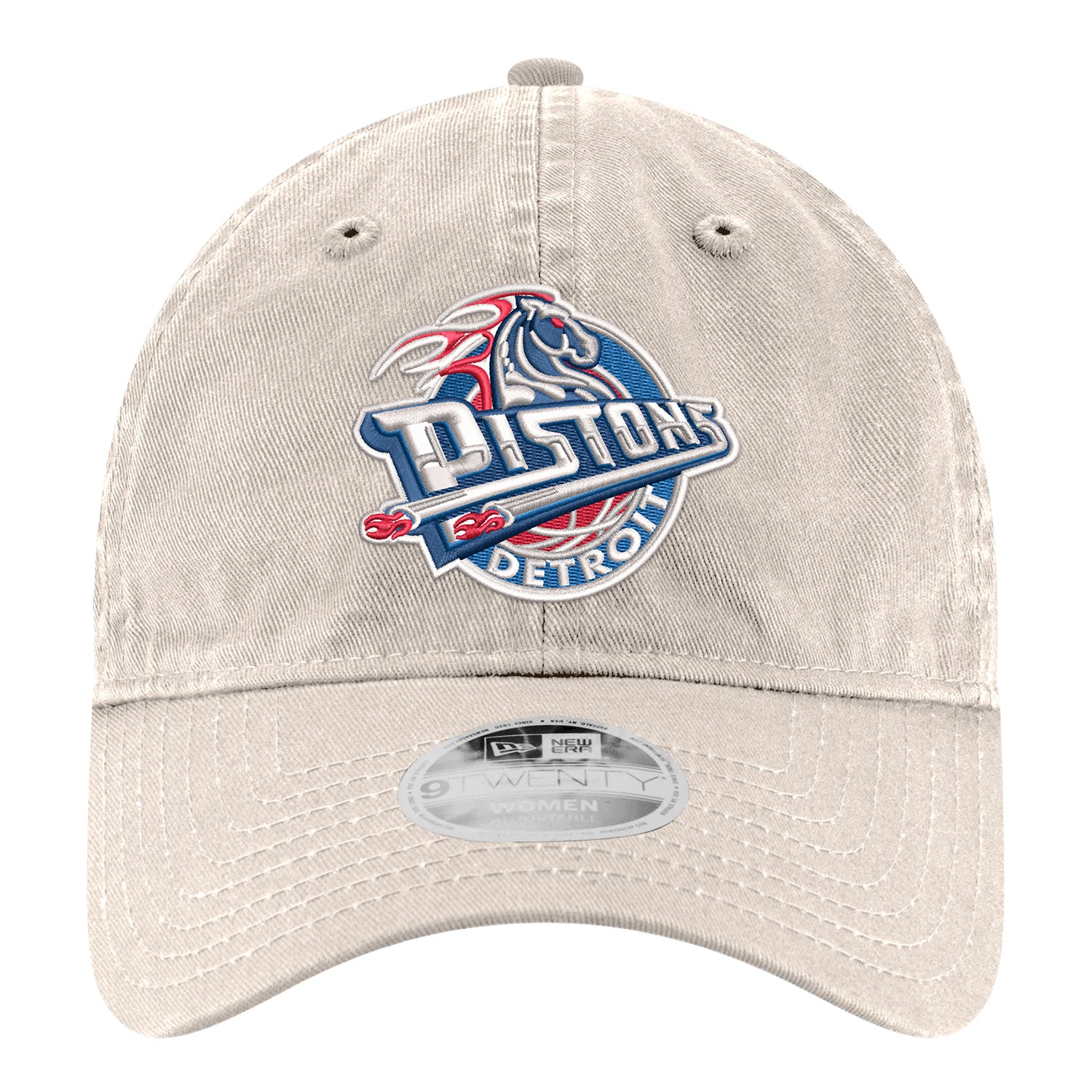 Ladies Detroit Pistons New Era Corduroy Retro 920 Hat in White - Front View