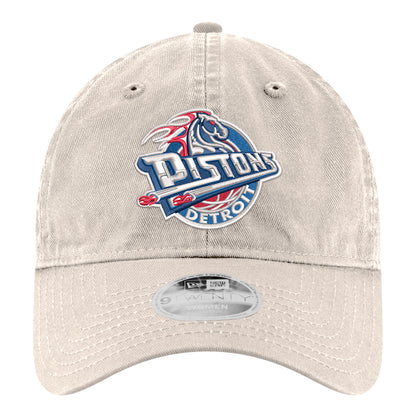 Ladies Detroit Pistons New Era Corduroy Retro 920 Hat in White - Front View