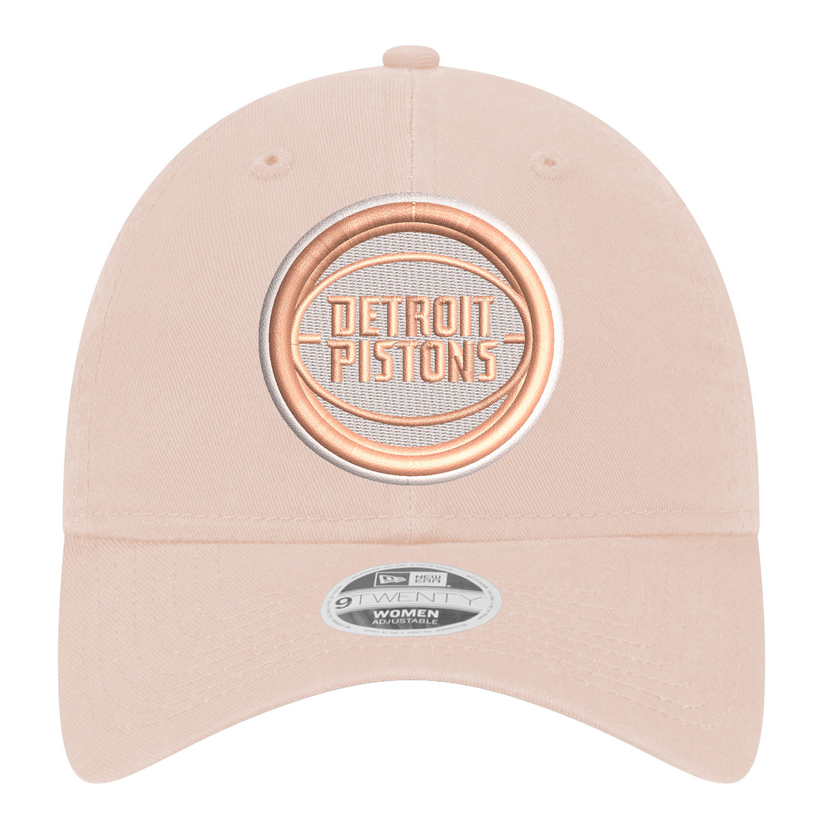 Ladies Detroit Pistons New Era Primary Blush 920 Adjustable Hat - Front View