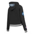 Ladies Detroit Pistons Pro Standard Rib Fleece Crop Sweatshirt in black - Back Left View