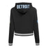 Ladies Detroit Pistons Pro Standard Rib Fleece Crop Sweatshirt in black - Back View