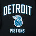 Ladies Detroit Pistons Pro Standard Rib Fleece Crop Sweatshirt in black - Chest Detail