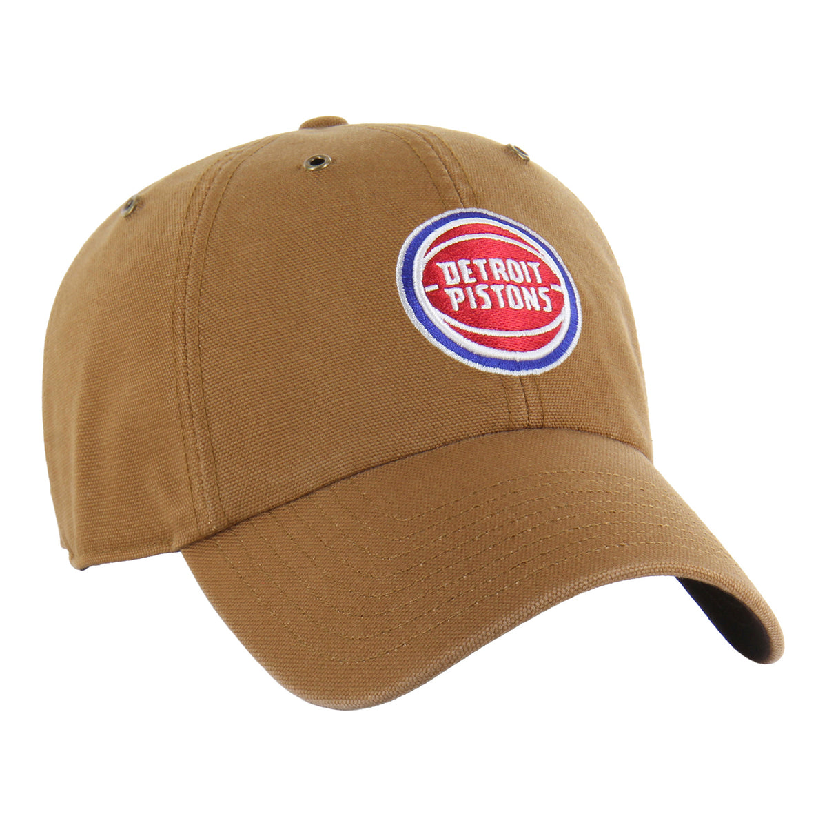 Detroit Pistons 47 Brand Carhartt Clean Up Hat in Brown - Front Right View