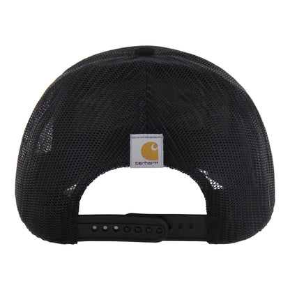 Detroit Pistons 47 Brand Carhartt Black Trucker Hat in Black - Back View