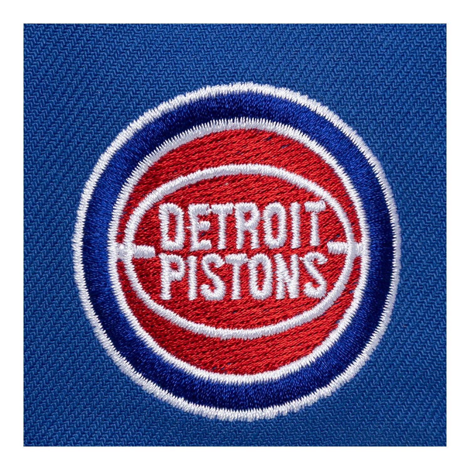 Detroit Pistons Mitchell & Ness Head Coach Snapback in Blue - Embroidered Logo View