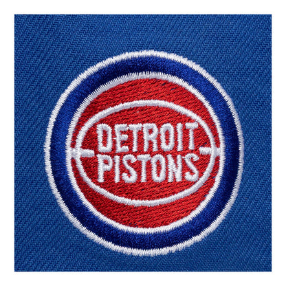Detroit Pistons Mitchell & Ness Head Coach Snapback in Blue - Embroidered Logo View