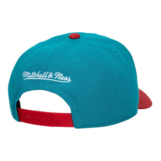 Detroit Pistons Mitchell & Ness Legendary Hardwood Classic Snapback in Blue - Back View