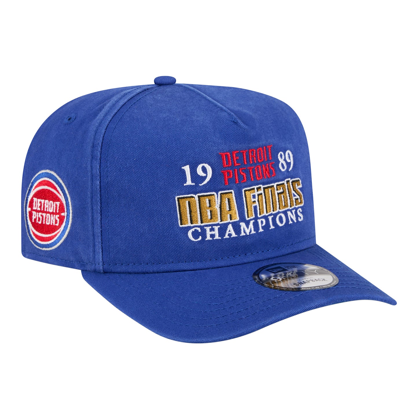 Detroit Pistons New Era Historic 1989 Champs 950AF Snapback in Blue - Front Right View