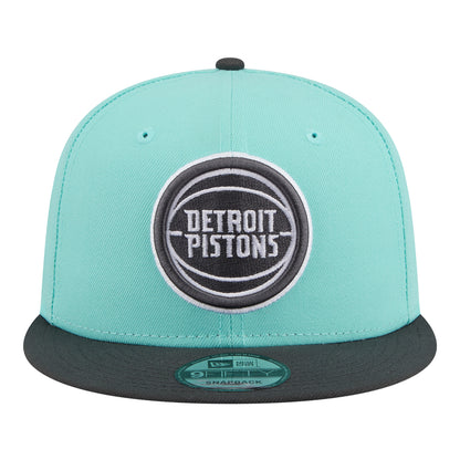 Detroit Pistons New Era Color Pack Mint 950 Snapback in Blue - FRont View