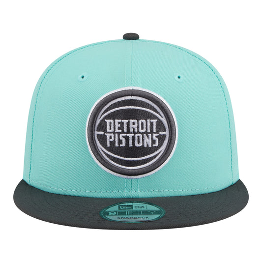 Detroit Pistons New Era Color Pack Mint 950 Snapback in Blue - FRont View