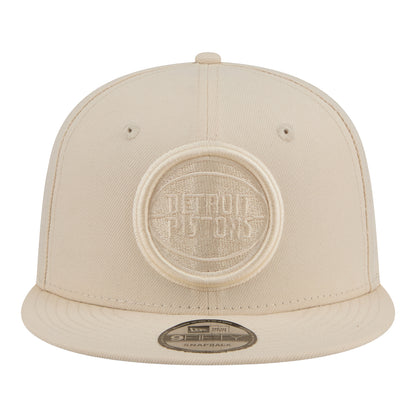 Detroit Pistons New Era Color Pack Cream 950 Snapback in White - Front View
