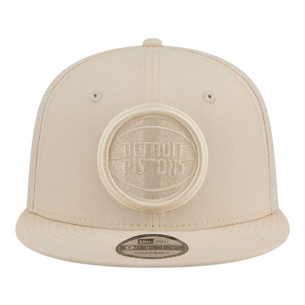 Detroit Pistons New Era Color Pack Cream 950 Snapback in White - Front View