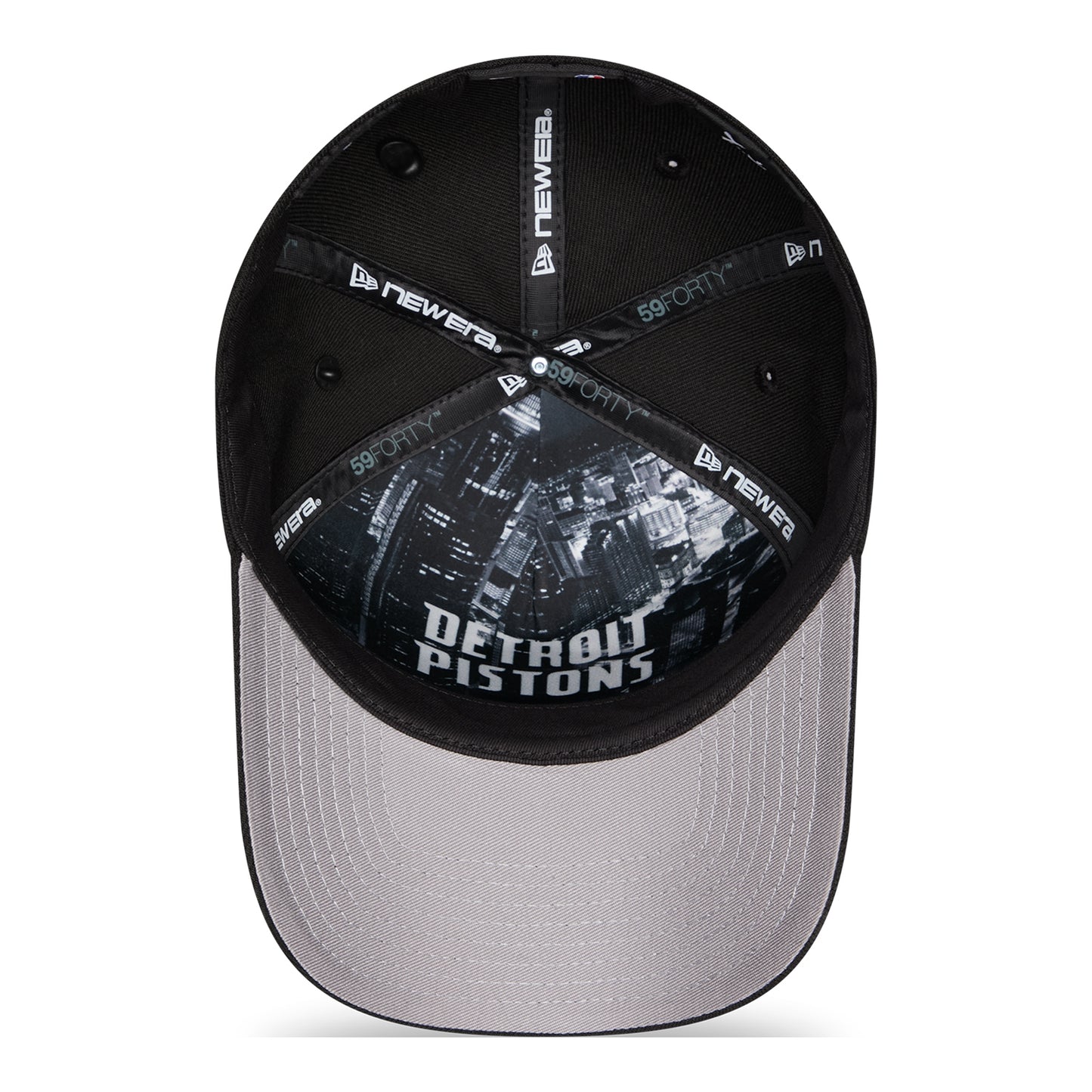 Detroit Pistons New Era 2026 NBA Draft 5940AF Fitted Hat in Black - Interior View