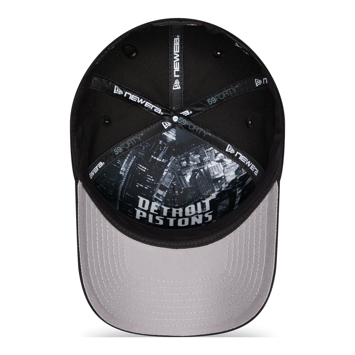 Detroit Pistons New Era 2026 NBA Draft 5940AF Fitted Hat in Black - Interior View