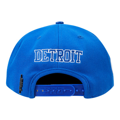 Detroit Pistons Pro Standard Billboard Pro Six Snapback in Blue - Back View