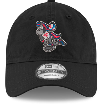 Detroit Pistons New Era Hooper 920 Adjustable Hat in Black - Front View