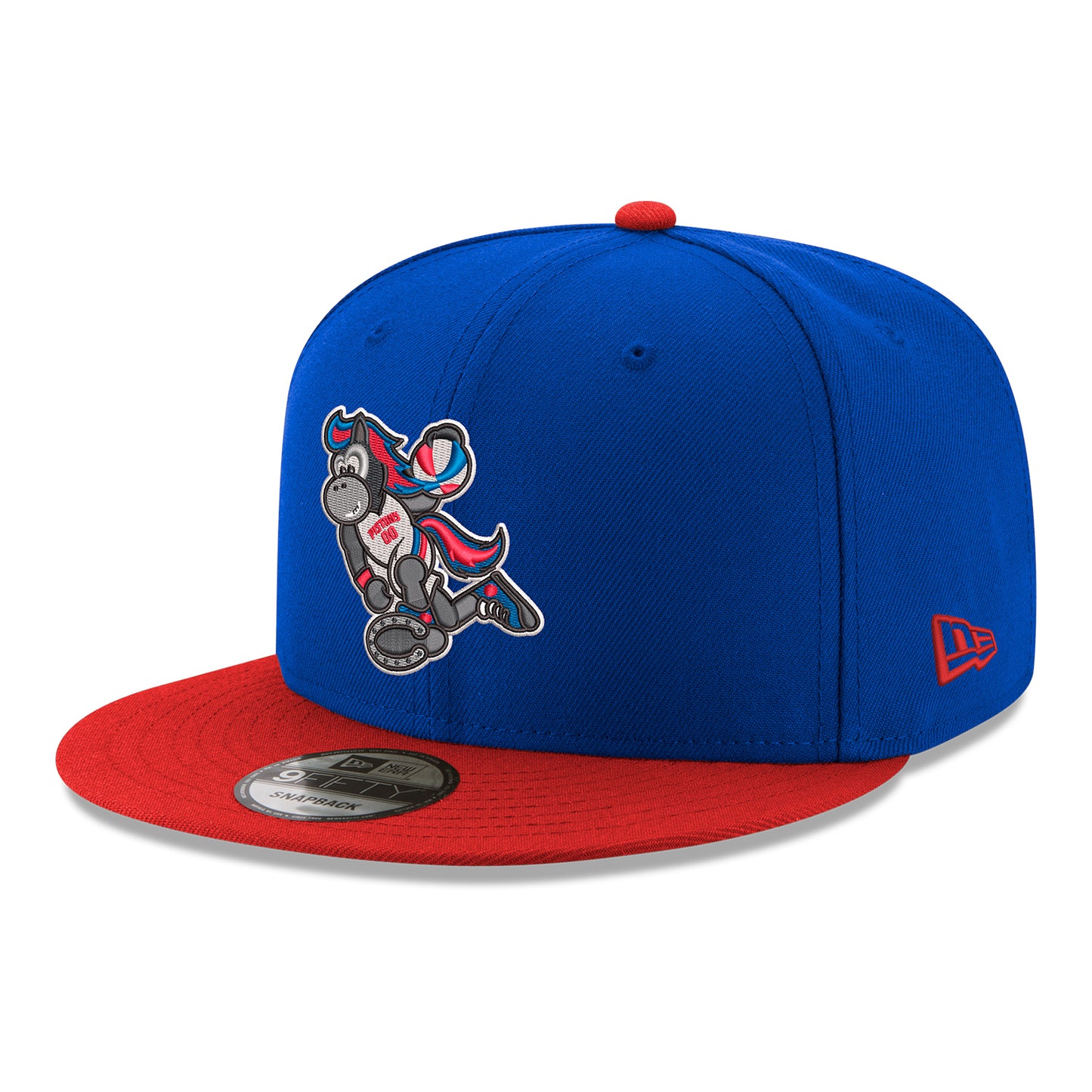 Detroit Pistons New Era Hooper 950 Two-Tone Snapback in blue - front left view