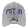 Detroit Pistons New Era 920 Wordmark Adjustable Hat in Grey - Front View