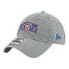Detroit Pistons New Era 920 Wordmark Adjustable Hat in Grey - Front Left View