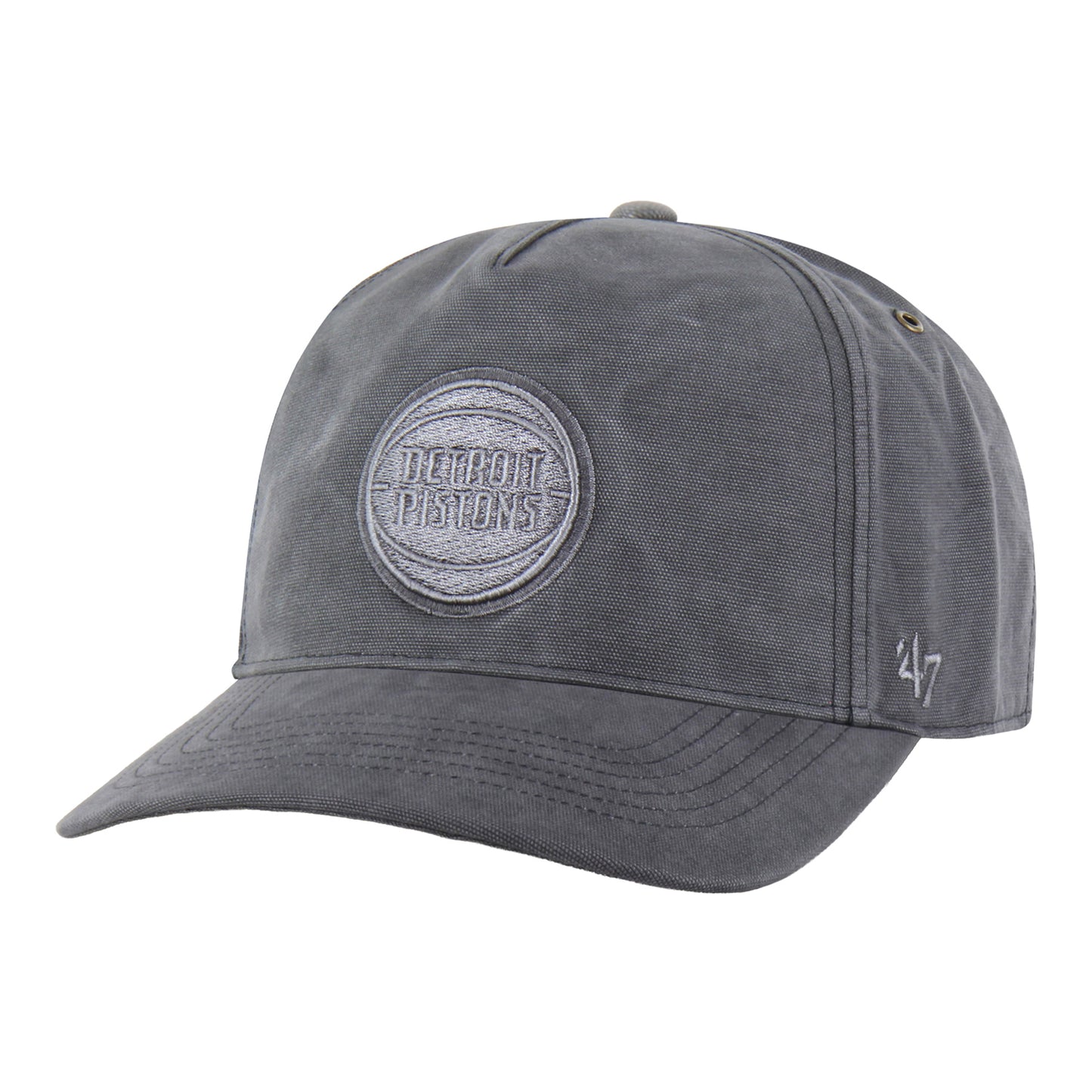 Detroit Pistons 47 Brand x Carhartt Washed Trucker Hat in Grey - Front Left View