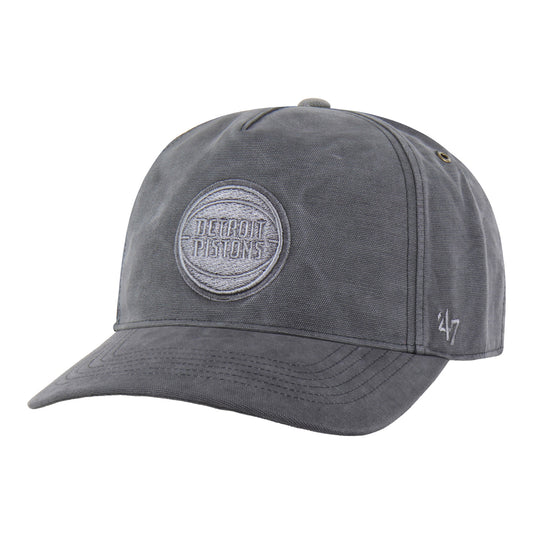 Detroit Pistons 47 Brand x Carhartt Washed Trucker Hat in Grey - Front Left View