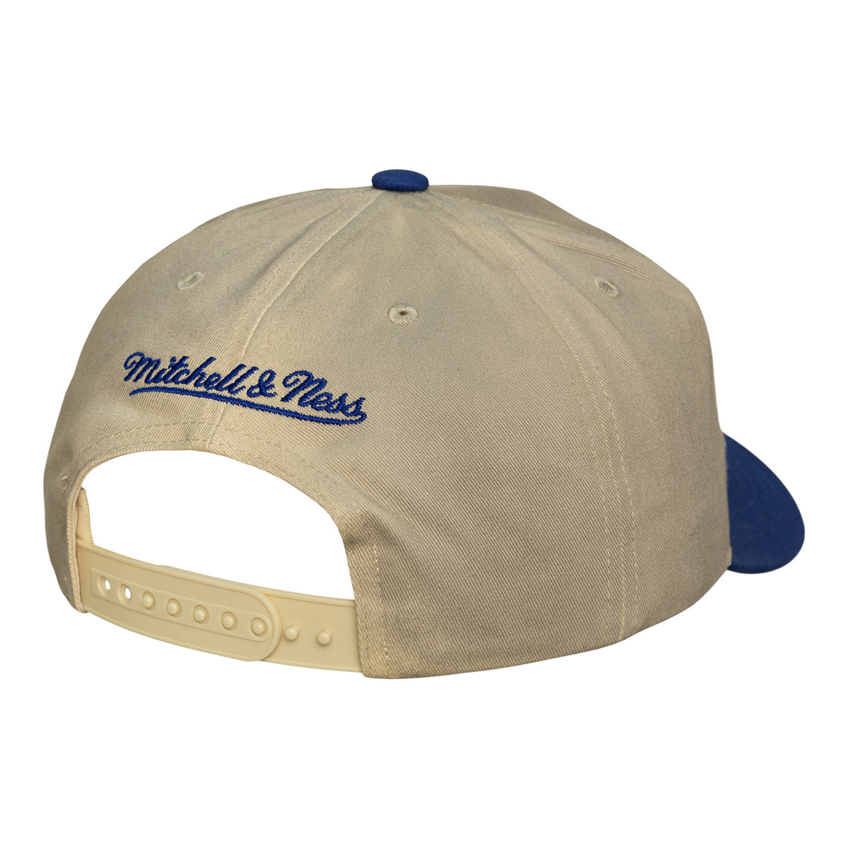 Detroit Pistons Mitchell & Ness Retro Roots Two Tone Snapback in White - Back View