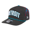 2025-26 City Edition Detroit Pistons New Era Golfer Snapback in Black - Front Left View