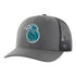 2025-26 City Edition Detroit Pistons 47 Brand Trucker Hat in Grey - Front Left View