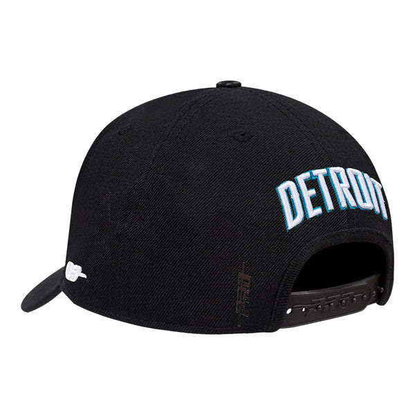 2025-26 City Edition Detroit Pistons Pro Standard Pro Pinch Snapback in Black - Back Left View