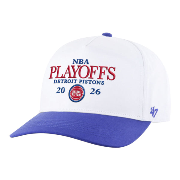 Detroit Pistons Playoffs '26 47 Brand Hat in White - Front Left View