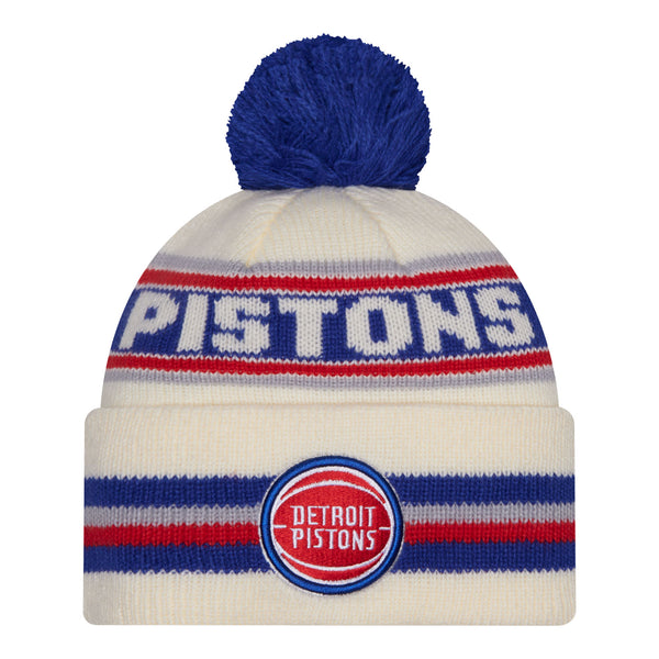 Detroit Pistons New Era Classic Team Knit in White - Front View