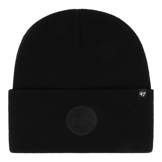 Detroit Pistons 47 Brand x Carhartt Black Tonal Cuff Knit in Black - Front View