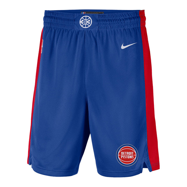 Nike Pistons Icon Shorts in blue and red - front view