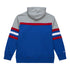 Detroit Pistons Mitchell & Ness Head Coach Hoodie in Grey, Blue, and Red - Back View