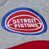 Detroit Pistons Mitchell & Ness Head Coach Hoodie in Grey, Blue, and Red - Chest Logo View