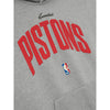 Detroit Pistons Fear of God Essentials 90's Hoodie in grey - Front Chest Detail View