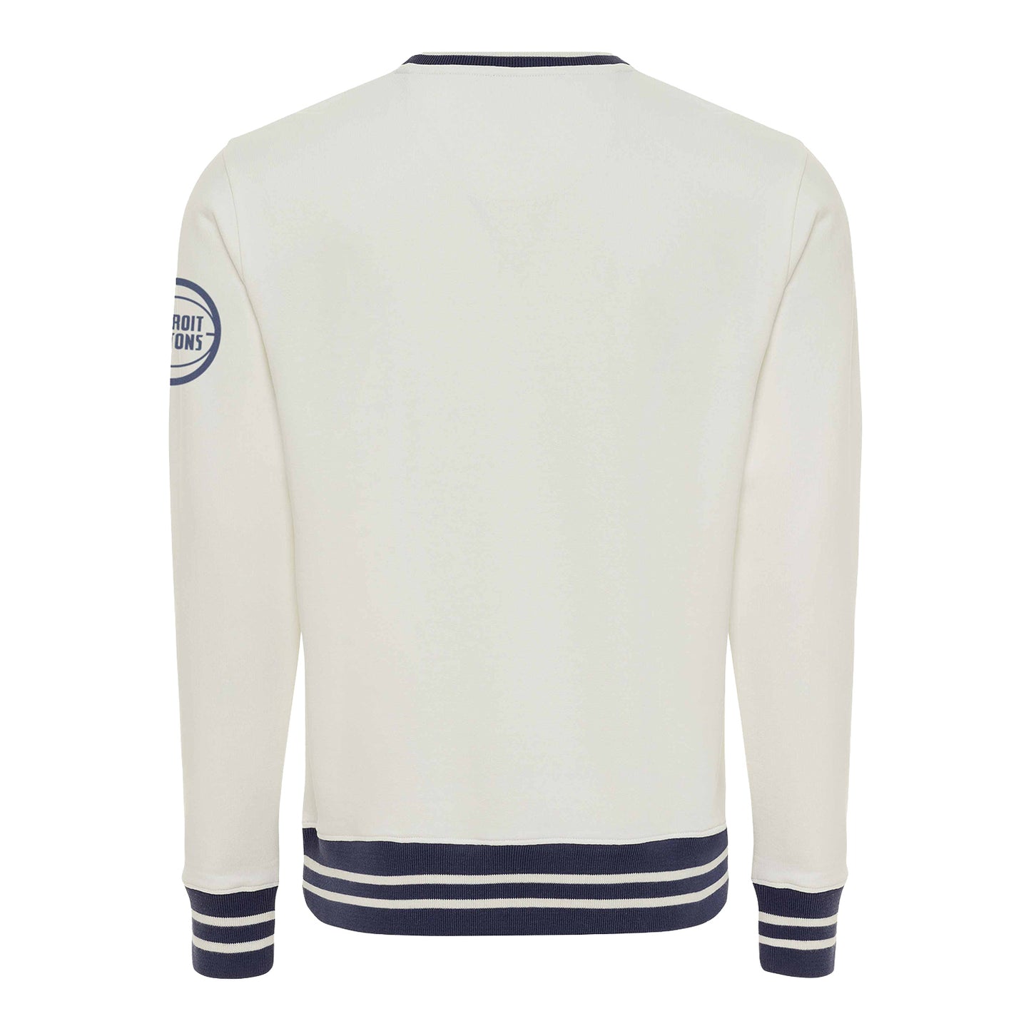 Detroit Pistons Sportiqe Ellington Wilson Script Crewneck Sweatshirt in White - Back View