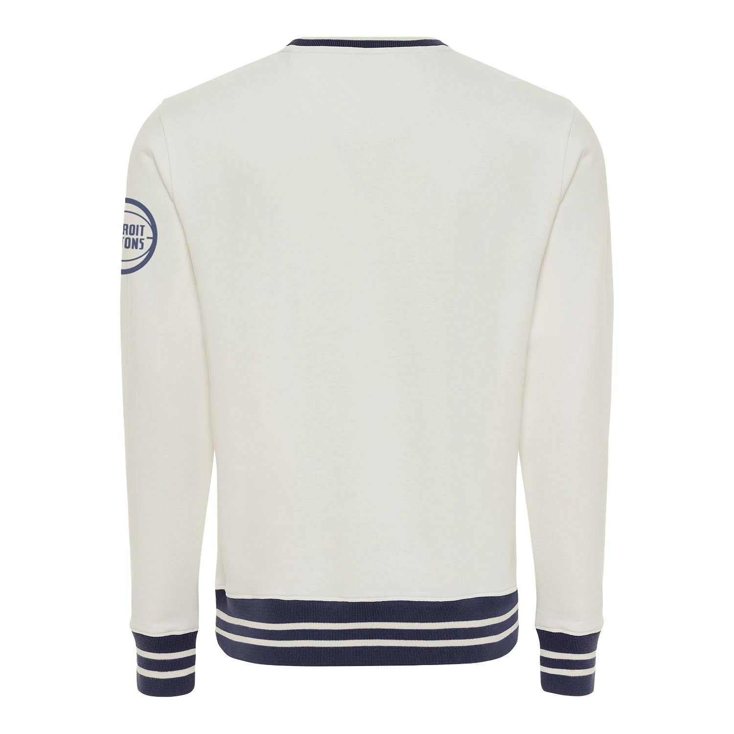 Detroit Pistons Sportiqe Ellington Wilson Script Crewneck Sweatshirt in White - Back View