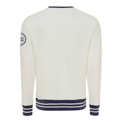 Detroit Pistons Sportiqe Ellington Wilson Script Crewneck Sweatshirt in White - Back View