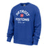 Detroit Pistons Nike Club Fleece Wordmark Crewneck in Blue - Front View