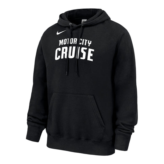 Motor City Cruise Nike Club Fleece Hoodie in Black - Front View