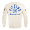 Detroit Pistons Pro Standard Modern Originals Crewneck Sweatshirt in White - Back View