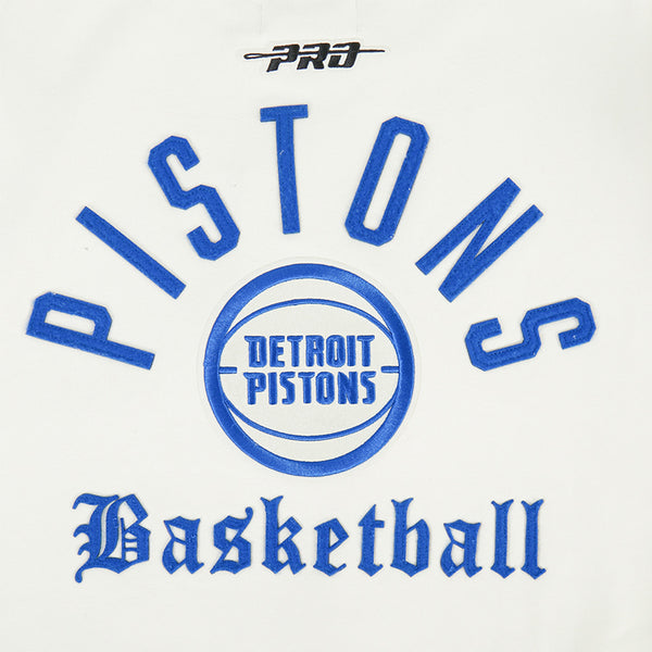 Detroit Pistons Pro Standard Modern Originals Crewneck Sweatshirt in White - Back View