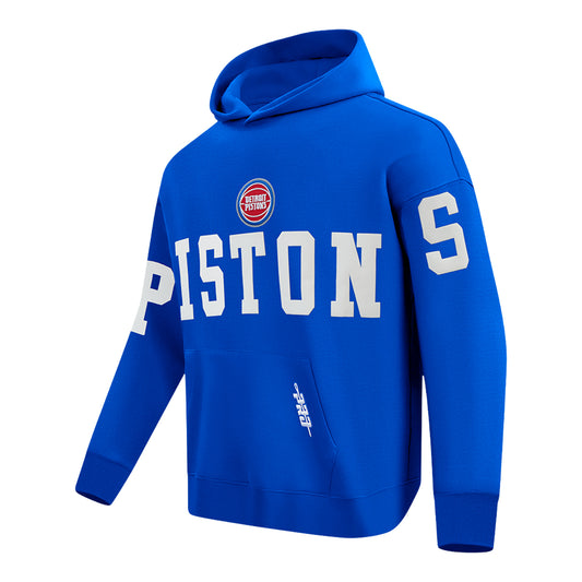 Detroit Pistons Pro Standard Billboard Hooded Sweatshirt in Blue - Front Left View
