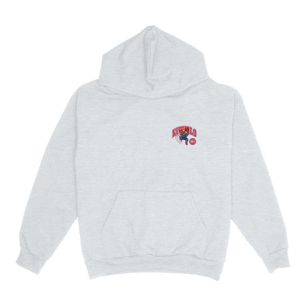 Detroit Pistons x Kiwiclo Hooper's Birthday Dunk Hoodie in White- Front View