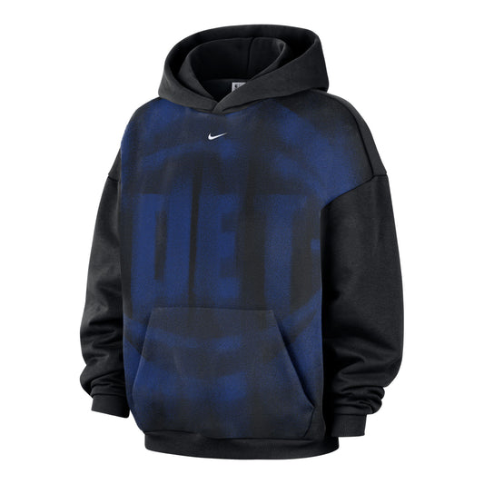 Detroit Pistons Nike 2026 Standard Issue Icon Practice Hoodie in Black - Front View